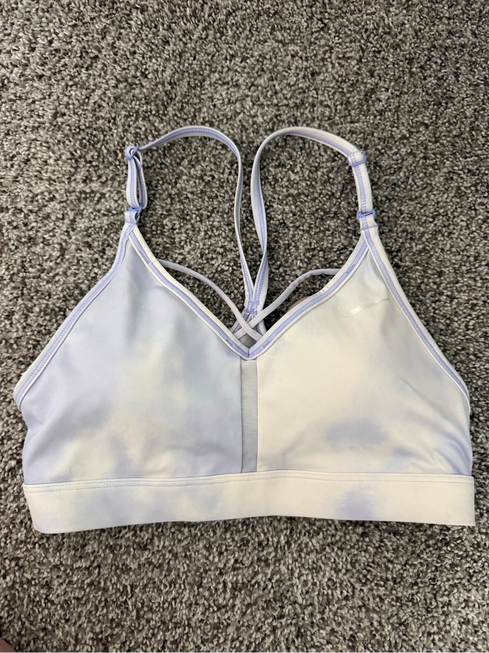 Nike Light Lavender Tie-Dye Strappy Sports Bra